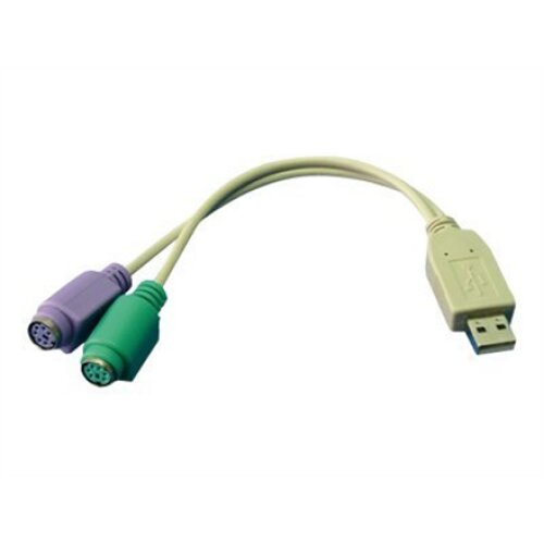 Logilink , Adapter USB to PS/2 x2 :. , Grey , USB M , 2x Mini DIN 6-pin FM , 0.2 m
