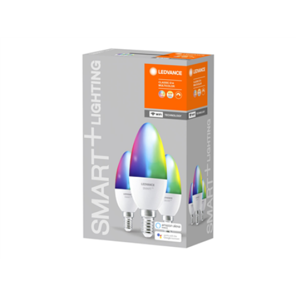 Ledvance SMART+ WiFi Classic Candle RGBW Multicolour 40 5W 2700-6500K E14, 3pcs pack Ledvance , SMART+ WiFi Candle RGBW Multicolour 40 5W 2700-6500K E14, 3pcs pack , E14 , 5 W , RGBW , Wi-Fi