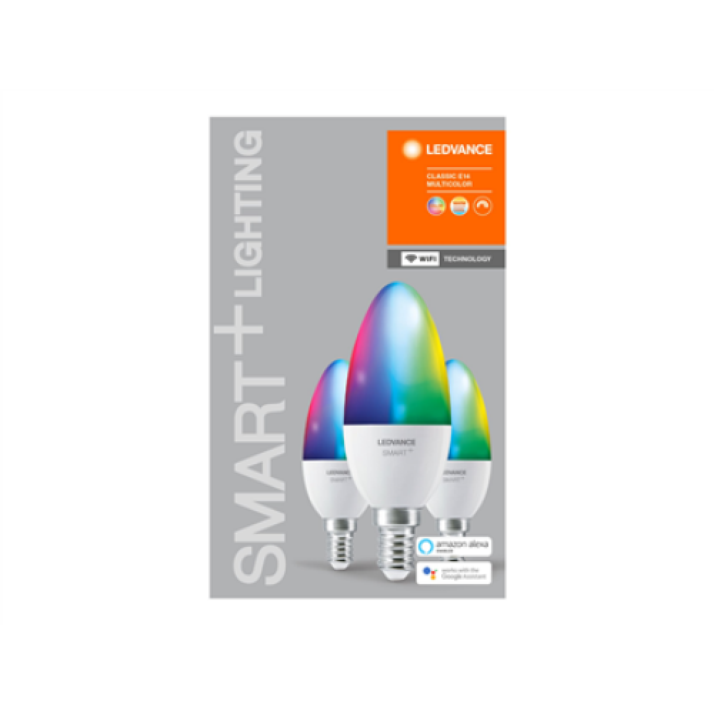 Ledvance SMART+ WiFi Classic Candle RGBW Multicolour 40 5W 2700-6500K E14, 3pcs pack Ledvance , SMART+ WiFi Candle RGBW Multicolour 40 5W 2700-6500K E14, 3pcs pack , E14 , 5 W , RGBW , Wi-Fi