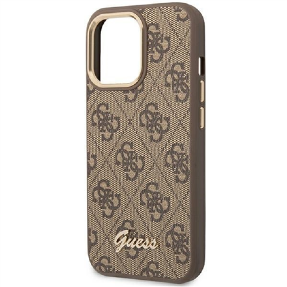 GUESS Hardcase 4G Vintage Gold Logo GUHCP14XHG4SHW Back Cover Apple iPhone 14 Pro Max Brown