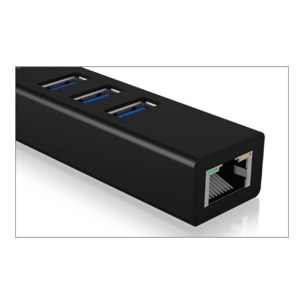 Raidsonic , 4 Port Hub with USB 3.0 Type-A, Type-C, Gigabit LAN , Icy Box IB-HUB1419-LAN