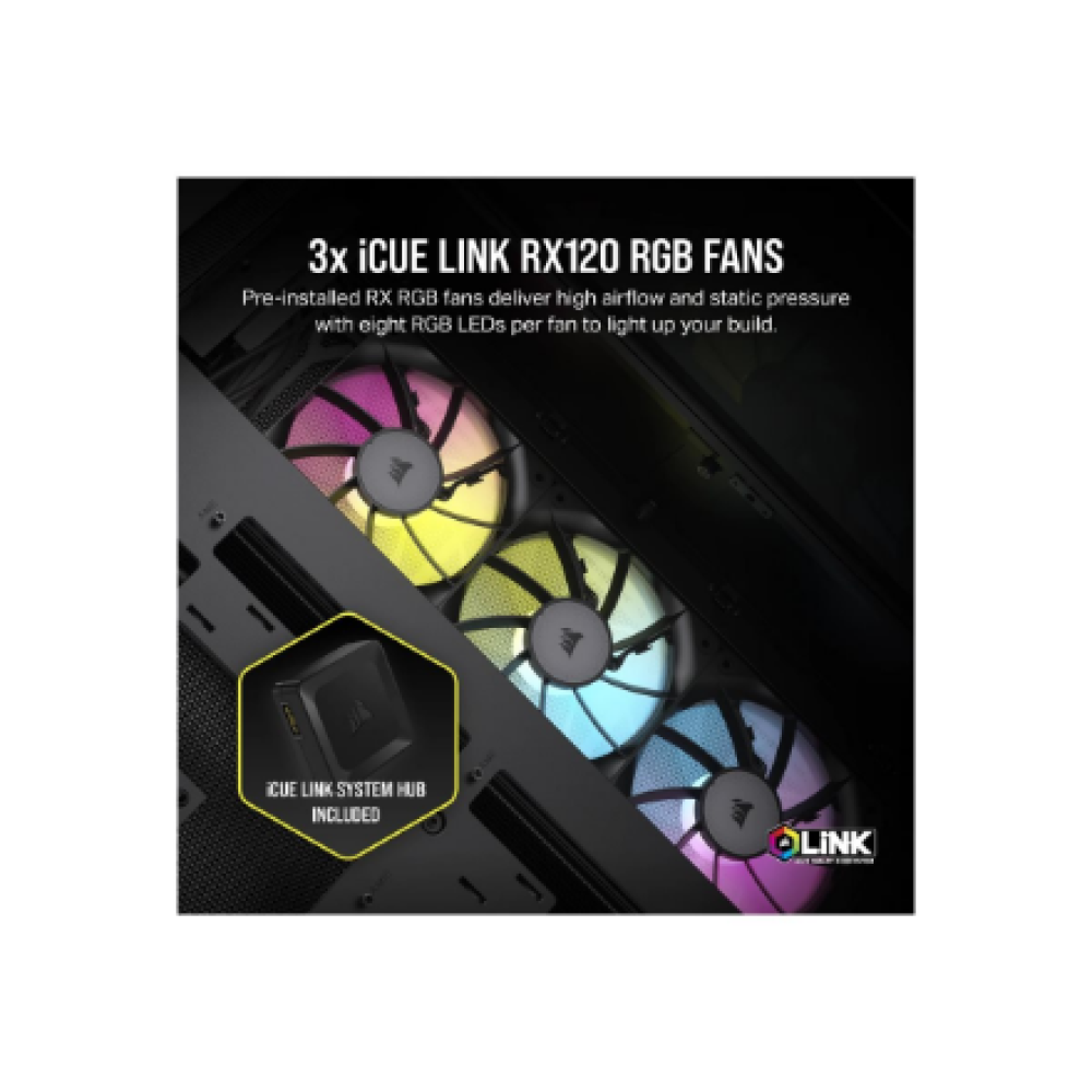 Corsair Dual Chamber PC Case , iCUE LINK 6500X RGB , Black , Mid Tower , Power supply included No , ATX