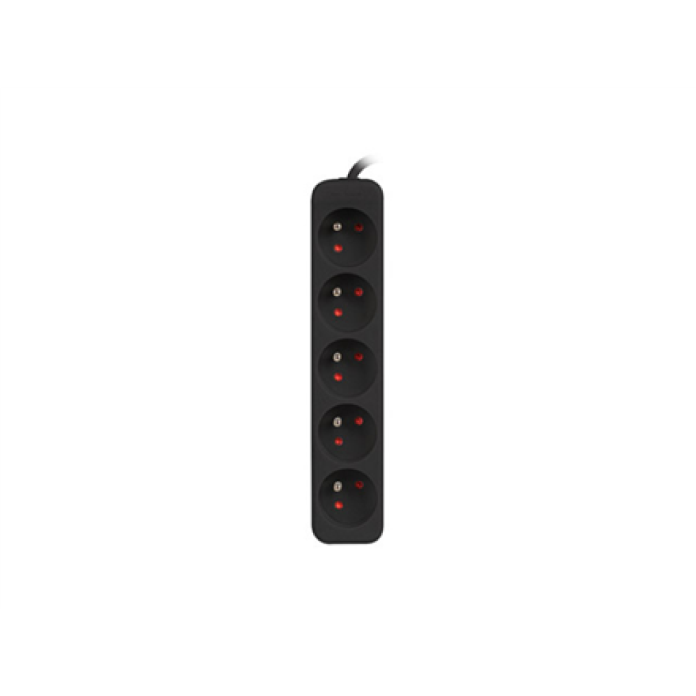 Lanberg Cable Power Strip, 5X French Outlets Quality-Grade Copper, 1.5 m , PS0-05E-0150-BK