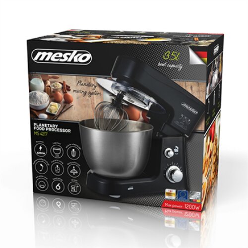 Mesko , MS 4217 , 1200 W , Number of speeds 6 , Bowl capacity 3.5 L , Stainless steel/Black