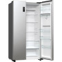 Gorenje Refrigerator , NRR9185EAXLWD , Energy efficiency class E , Free standing , Side by side , Height 178.6 cm , No Frost system , Fridge net capacity 355 L , Freezer net capacity 192 L , Display , 38 dB , Grey