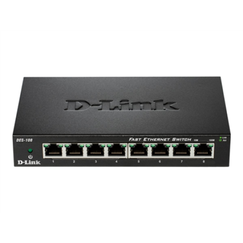 D-Link Ethernet Switch DES-108/E Unmanaged Desktop 10/100 Mbps (RJ-45) ports quantity 8
