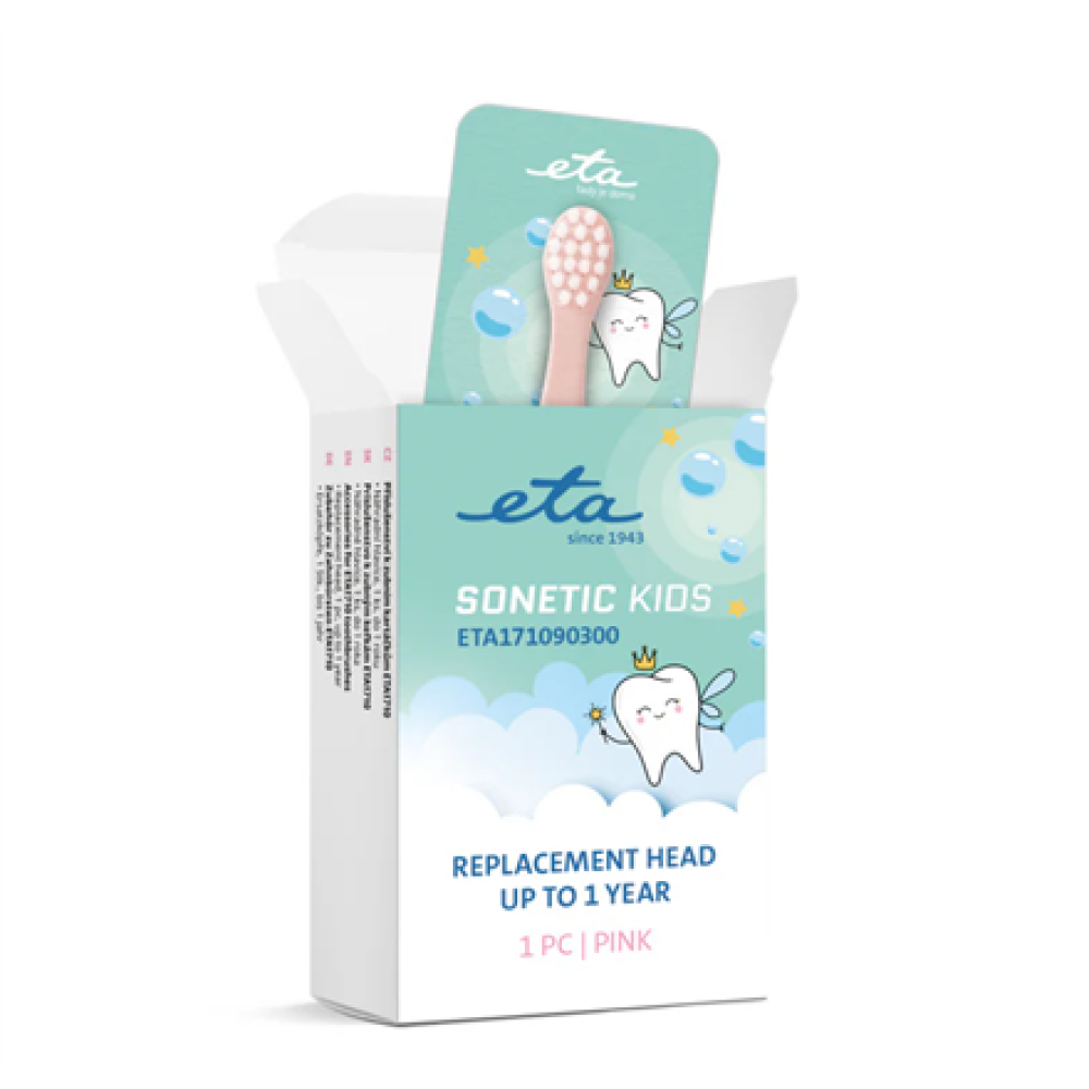 Sonetic Kids 171090300 , ETA Replacement toothbrush head , Heads , For kids , Number of brush heads included 1 , Pink