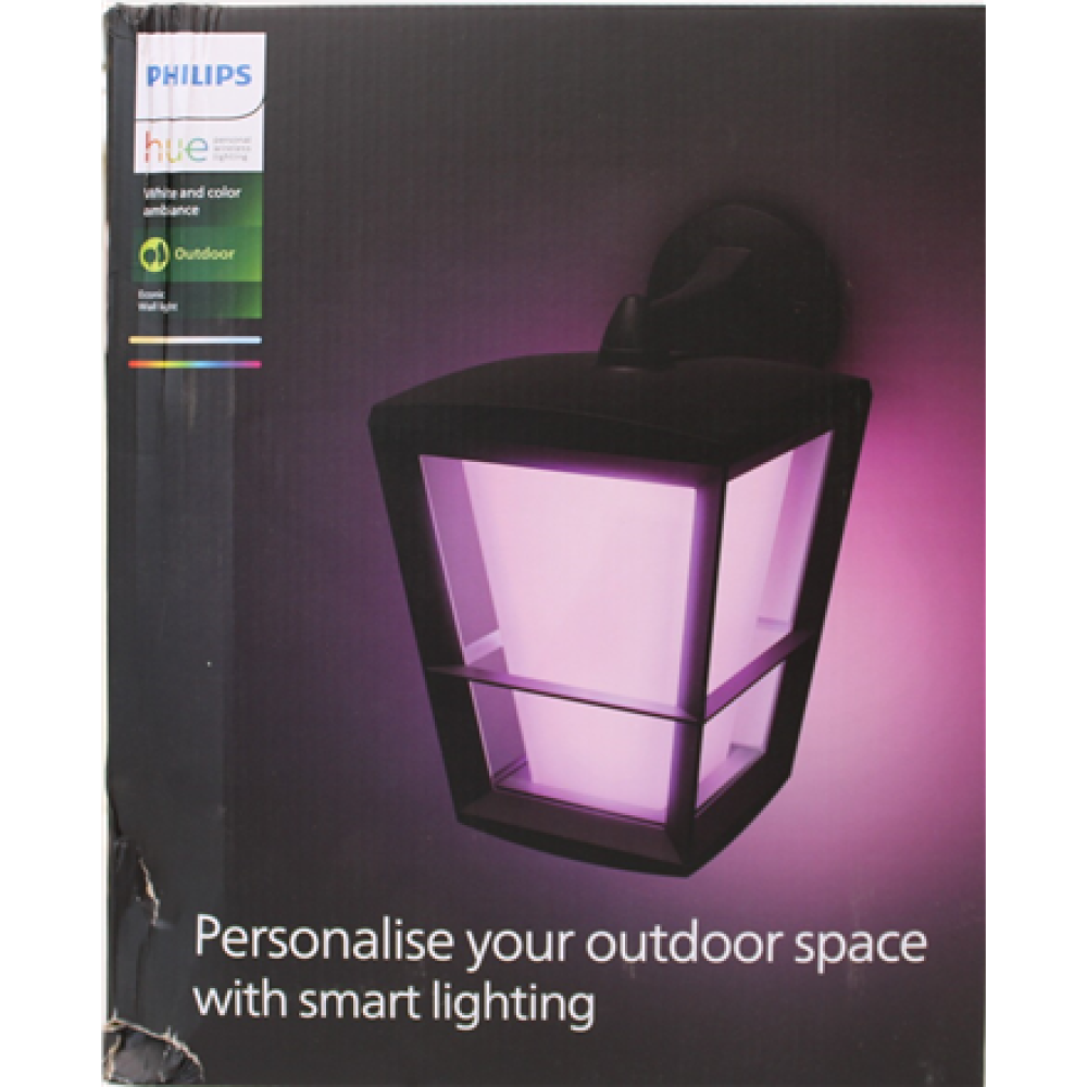 SALE OUT. , Philips Hue WCA Econic Outdoor Wall Lantern , 15 W , 2000-6500 Hue White Colour Ambiance , DAMAGED PACKAGING , 24 month(s)