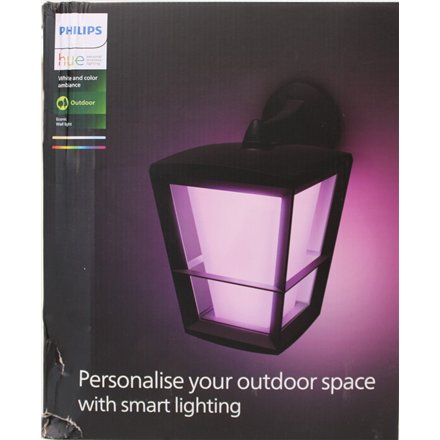 SALE OUT. , Philips Hue WCA Econic Outdoor Wall Lantern , 15 W , 2000-6500 Hue White Colour Ambiance , DAMAGED PACKAGING , 24 month(s)