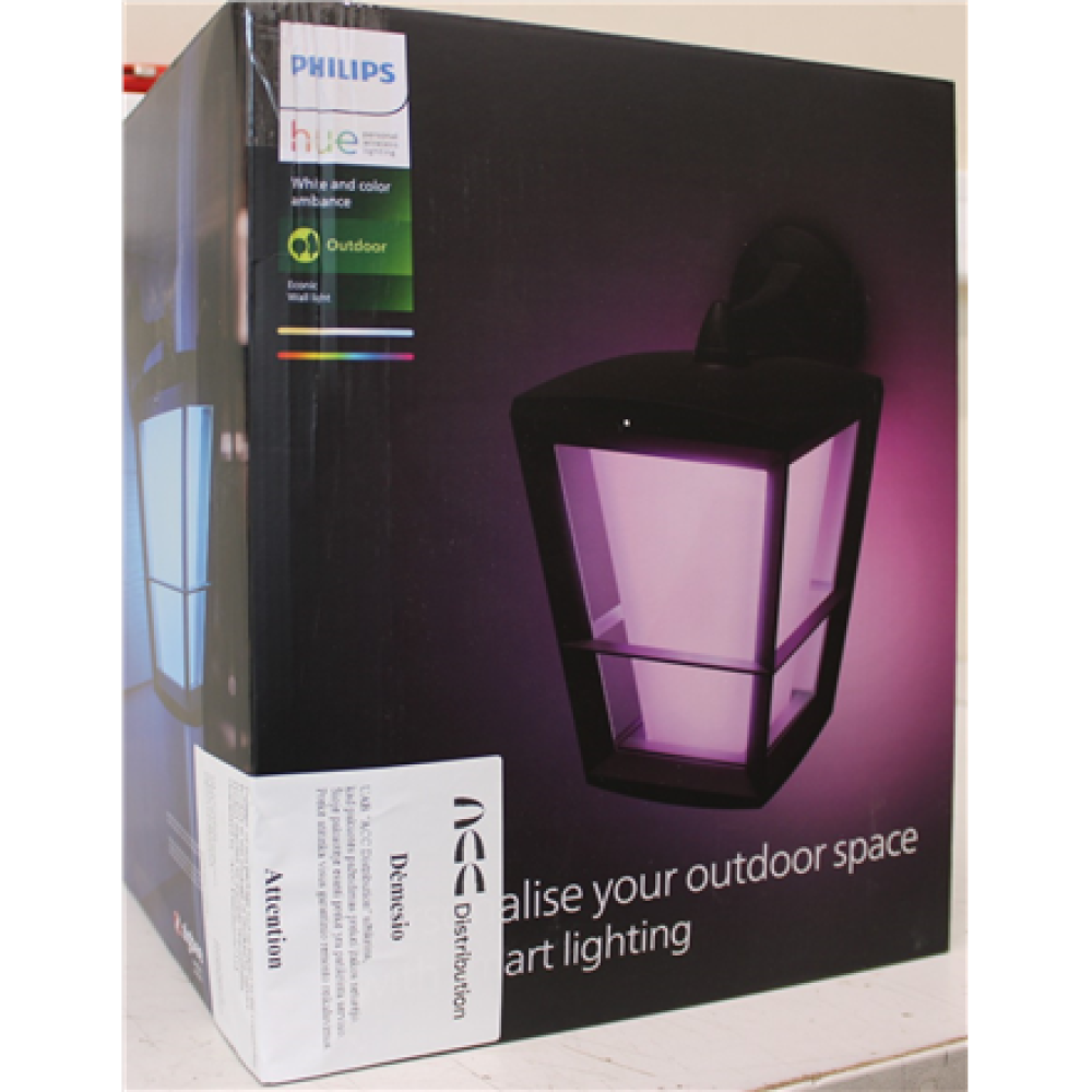 SALE OUT. , Philips Hue WCA Econic Outdoor Wall Lantern , 15 W , 2000-6500 Hue White Colour Ambiance , DAMAGED PACKAGING , 24 month(s)