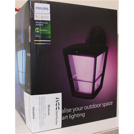 SALE OUT. , Philips Hue WCA Econic Outdoor Wall Lantern , 15 W , 2000-6500 Hue White Colour Ambiance , DAMAGED PACKAGING , 24 month(s)