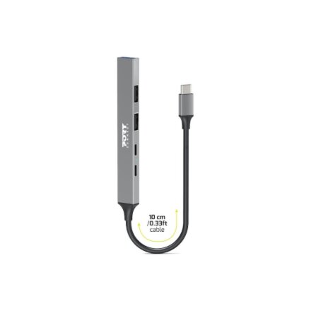 PORT CONNECT , USB-C Hub with 4 USB ports, 1X USB-C, 100W