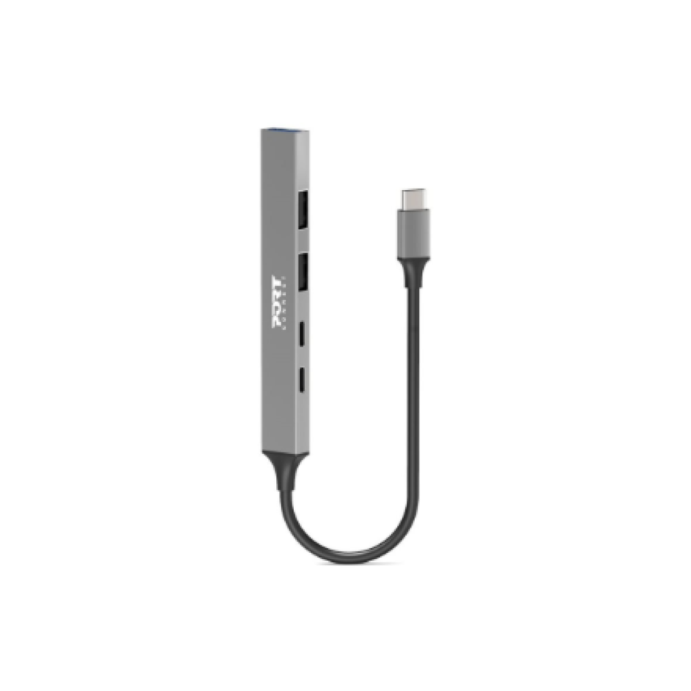 PORT CONNECT , USB-C Hub with 4 USB ports, 1X USB-C, 100W