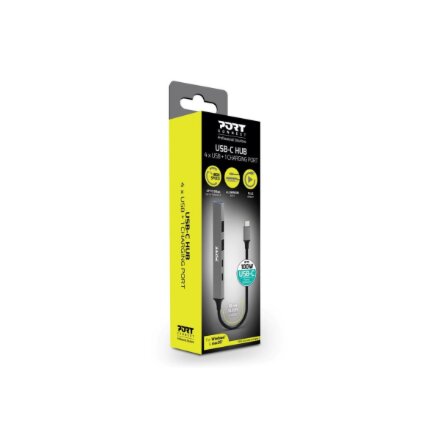PORT CONNECT , USB-C Hub with 4 USB ports, 1X USB-C, 100W