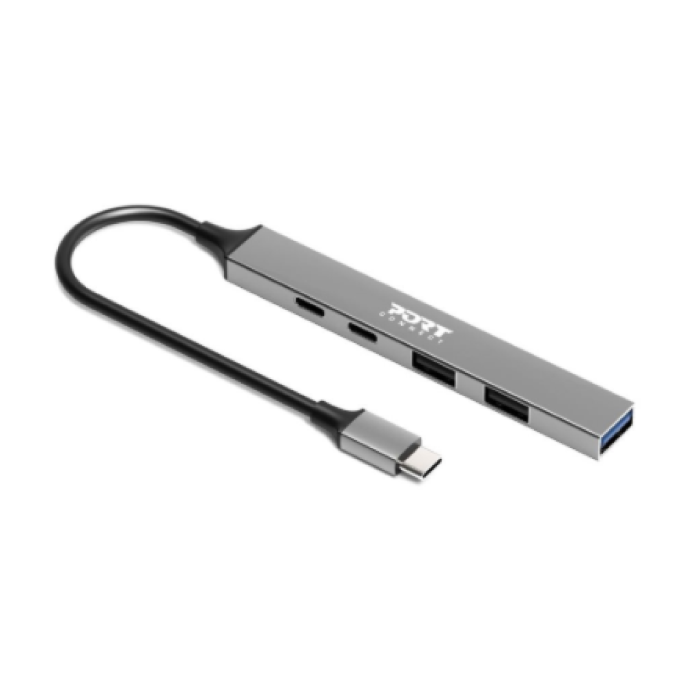 PORT CONNECT , USB-C Hub with 4 USB ports, 1X USB-C, 100W