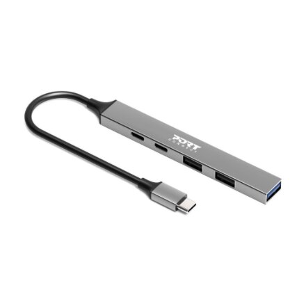 PORT CONNECT , USB-C Hub with 4 USB ports, 1X USB-C, 100W
