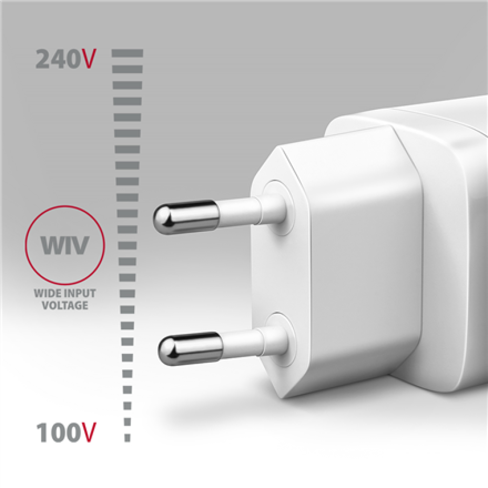 AXAGON Wallcharger 1x port USB-C, PD3.0 / PPS /QC4+/AFC/FCP/Apple, 20W , ACU-PD20W