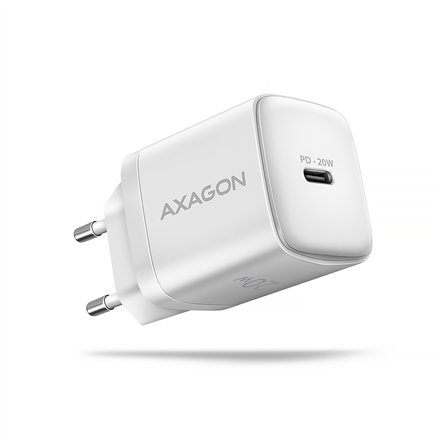 AXAGON Wallcharger 1x port USB-C, PD3.0 / PPS /QC4+/AFC/FCP/Apple, 20W , ACU-PD20W