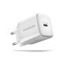AXAGON Wallcharger 1x port USB-C, PD3.0 / PPS /QC4+/AFC/FCP/Apple, 20W , ACU-PD20W