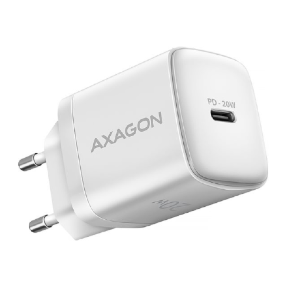 AXAGON Wallcharger 1x port USB-C, PD3.0 / PPS /QC4+/AFC/FCP/Apple, 20W , ACU-PD20W