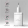 AXAGON Wallcharger 1x port USB-C, PD3.0 / PPS /QC4+/AFC/FCP/Apple, 20W , ACU-PD20W