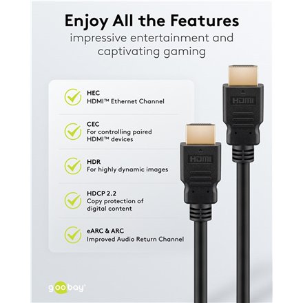 Goobay 80104 Soft HDMI High-Speed Cable with Ethernet , Soft , 3 m