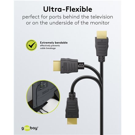 Goobay 80104 Soft HDMI High-Speed Cable with Ethernet , Soft , 3 m