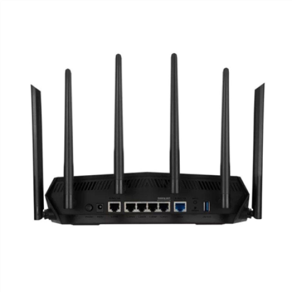 Dual Band WiFi6 Gigabit Router , TUF Gaming AX6000 , 802.11ax , 1148+4804 Mbit/s , 10/100/1000 Mbit/s , Ethernet LAN (RJ-45) ports 5 , Mesh Support Yes , MU-MiMO Yes , No mobile broadband , Antenna type External