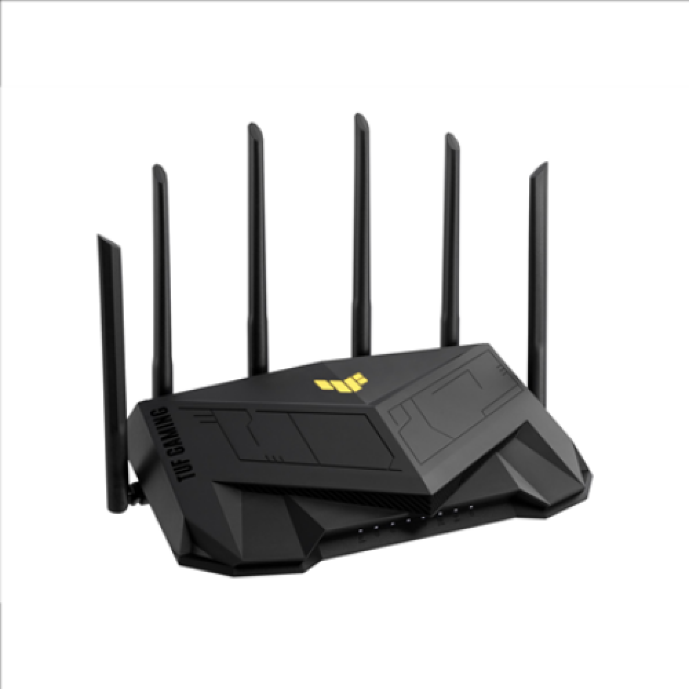 Dual Band WiFi6 Gigabit Router , TUF Gaming AX6000 , 802.11ax , 1148+4804 Mbit/s , 10/100/1000 Mbit/s , Ethernet LAN (RJ-45) ports 5 , Mesh Support Yes , MU-MiMO Yes , No mobile broadband , Antenna type External