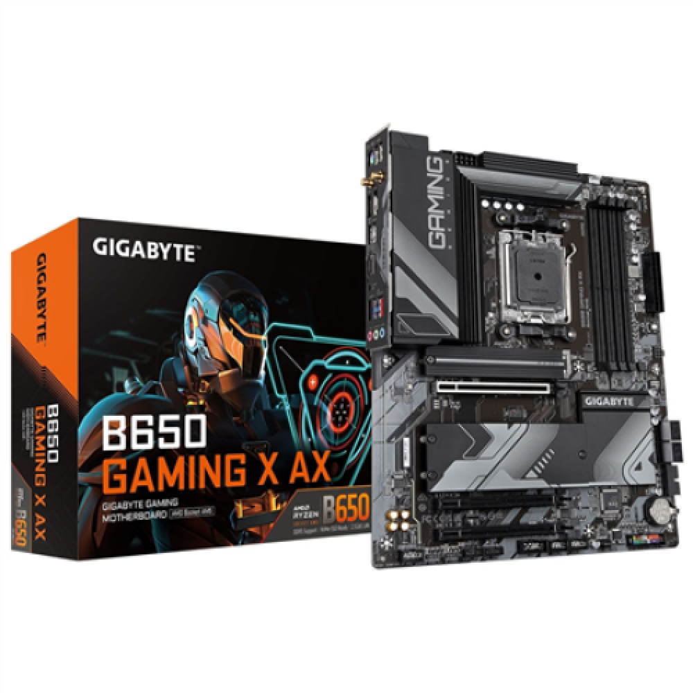 Gigabyte , B650 GAMING X AX 1.X M/B , Processor family AMD , Processor socket AM5 , DDR5 DIMM , Memory slots 4 , Supported hard disk drive interfaces SATA, M.2 , Number of SATA connectors 4 , Chipset B650 , ATX