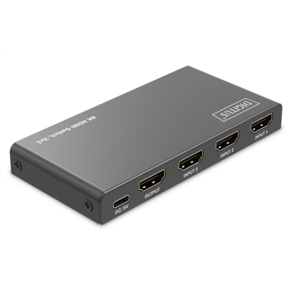 Digitus 8K HDMI Switch, 3x1 , DS-55333 , Black