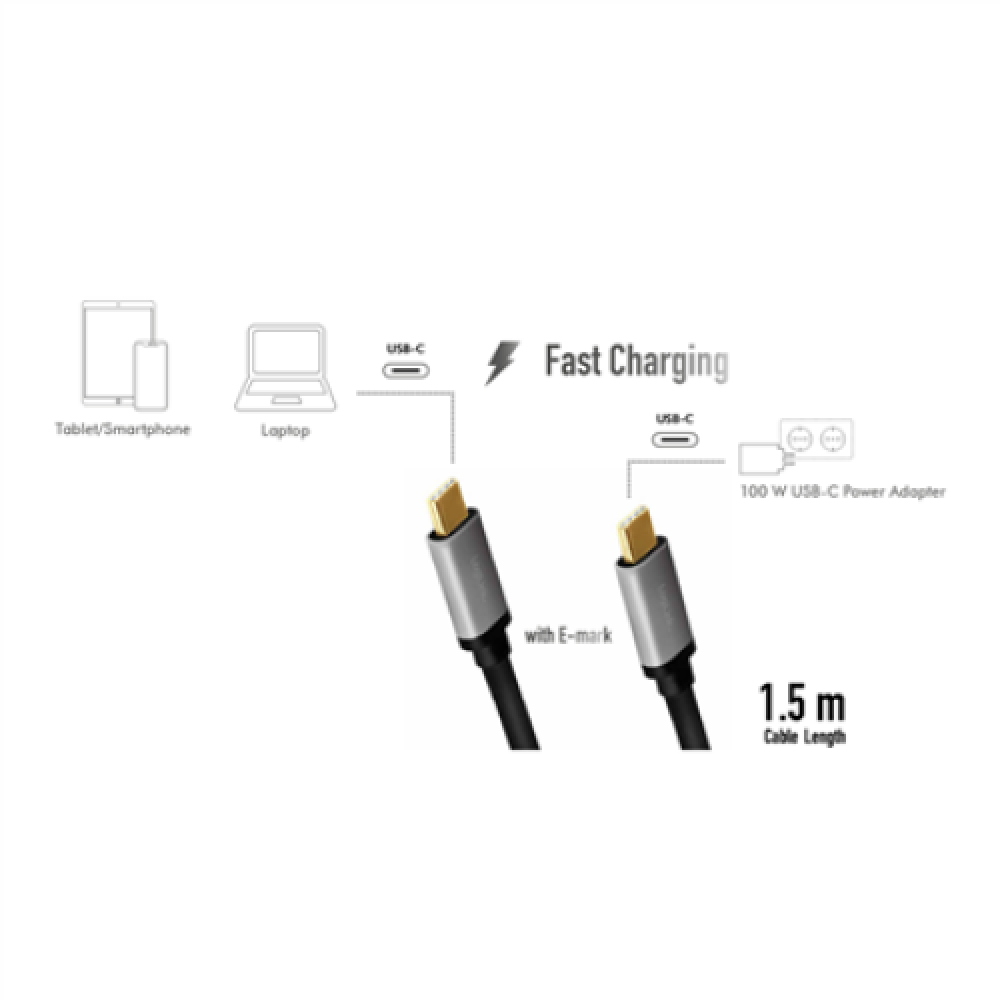 Logilink , USB 2.0 Type-C , C/M to C/M, PD3, alu , CUA0106 USB 2.0 Type-C cable , USB-C (male) , USB-C (male)