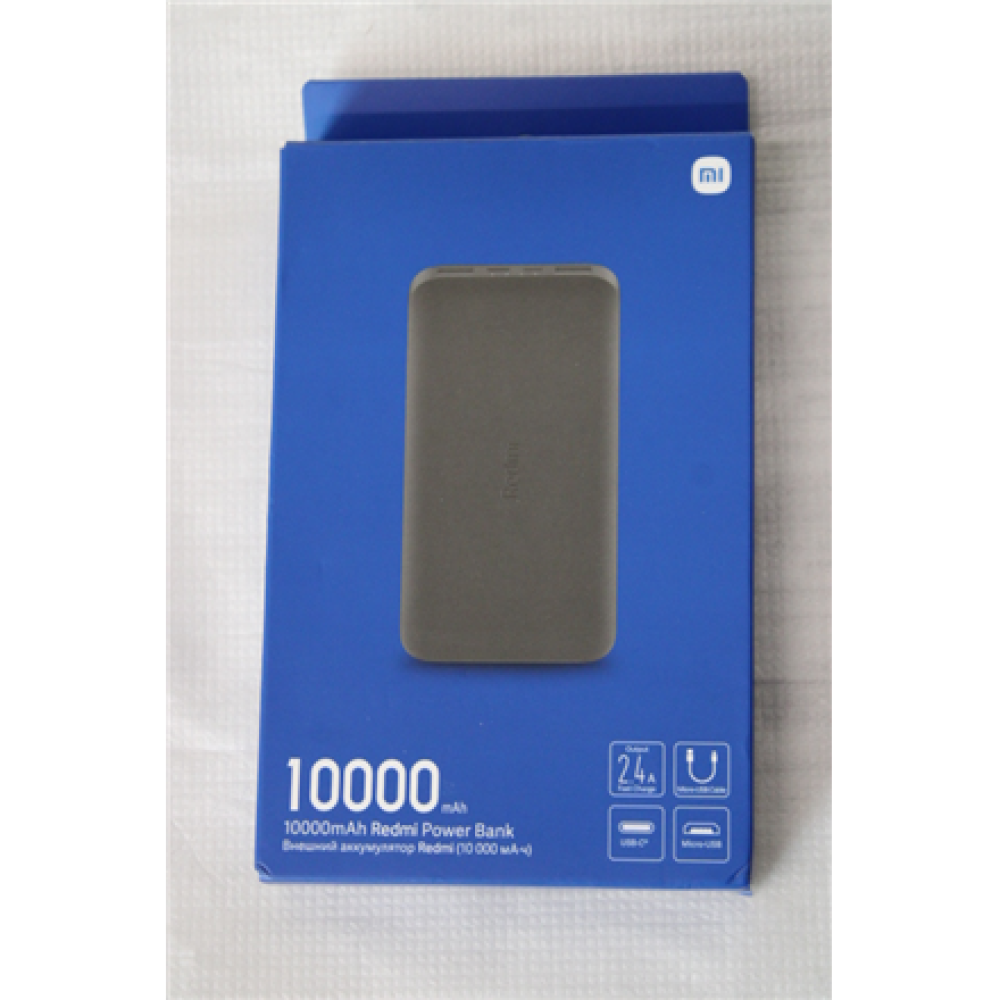 SALE OUT. Redmi 10000mAh Power Bank - Black , Xiaomi Redmi Power Bank , 10000 mAh , USB, USB-C , Black , USED, MISSING USB CABLE
