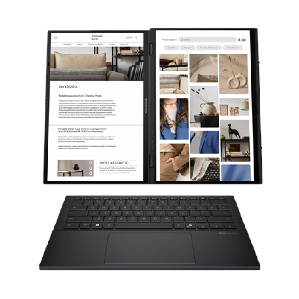 Asus Zenbook Duo UX8406CA-QL358X , Inkwell Gray , 14 , OLED , Touchscreen , FHD , 1920 x 1200 pixels , 60 Hz , Glossy , Intel Core Ultra 7 , 255H , 16 GB , LPDDR5X , Solid-state drive capacity 1000 GB , Intel Arc Graphics , Windows 11 Pro , 802.11be , Blu