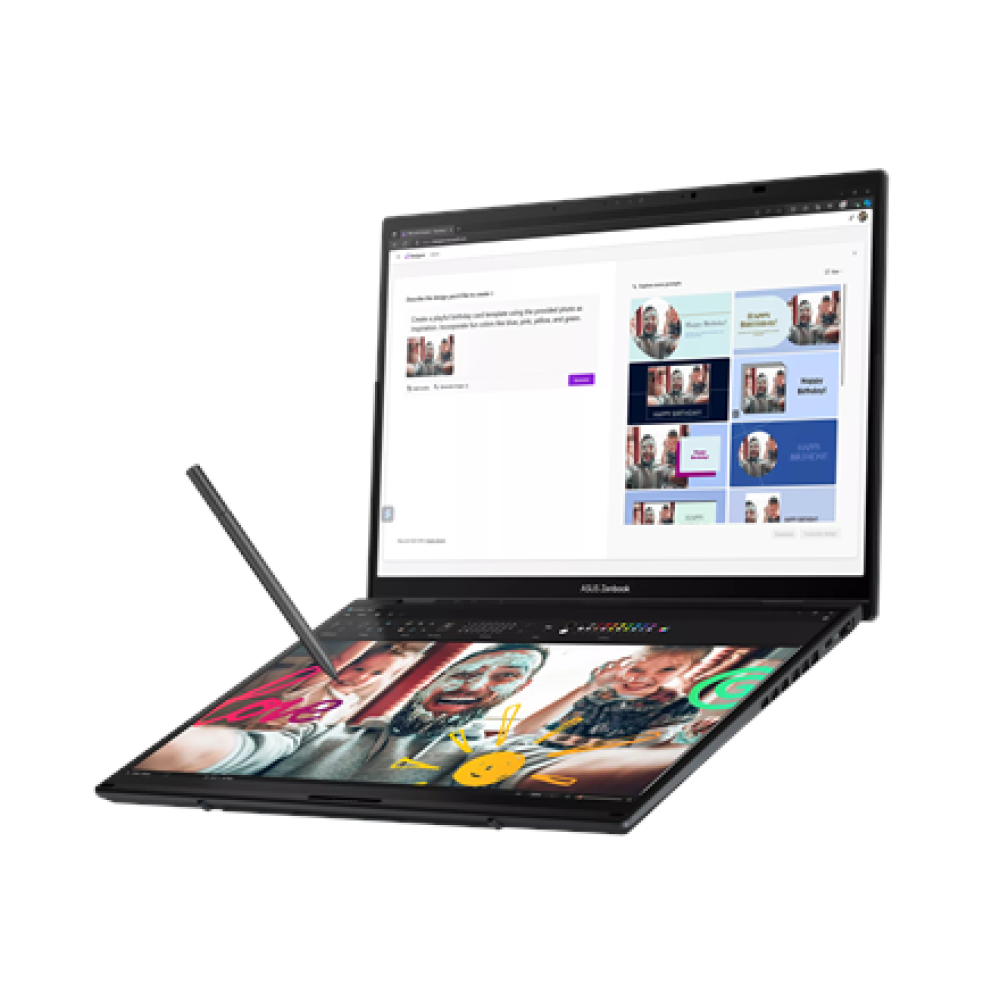 Asus Zenbook Duo UX8406CA-QL358X , Inkwell Gray , 14 , OLED , Touchscreen , FHD , 1920 x 1200 pixels , 60 Hz , Glossy , Intel Core Ultra 7 , 255H , 16 GB , LPDDR5X , Solid-state drive capacity 1000 GB , Intel Arc Graphics , Windows 11 Pro , 802.11be , Blu