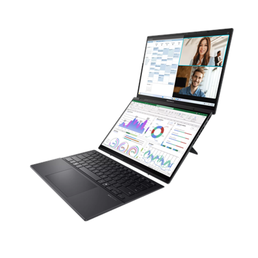 Asus Zenbook Duo UX8406CA-QL358X , Inkwell Gray , 14 , OLED , Touchscreen , FHD , 1920 x 1200 pixels , 60 Hz , Glossy , Intel Core Ultra 7 , 255H , 16 GB , LPDDR5X , Solid-state drive capacity 1000 GB , Intel Arc Graphics , Windows 11 Pro , 802.11be , Blu
