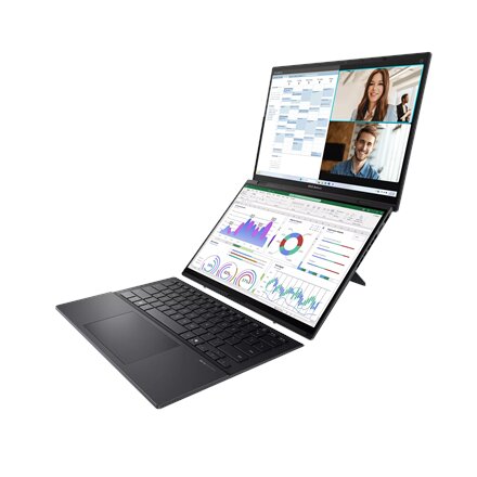 Asus Zenbook Duo UX8406CA-QL358X , Inkwell Gray , 14 , OLED , Touchscreen , FHD , 1920 x 1200 pixels , 60 Hz , Glossy , Intel Core Ultra 7 , 255H , 16 GB , LPDDR5X , Solid-state drive capacity 1000 GB , Intel Arc Graphics , Windows 11 Pro , 802.11be , Blu