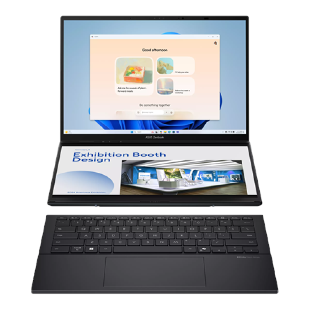 Asus Zenbook Duo UX8406CA-QL358X , Inkwell Gray , 14 , OLED , Touchscreen , FHD , 1920 x 1200 pixels , 60 Hz , Glossy , Intel Core Ultra 7 , 255H , 16 GB , LPDDR5X , Solid-state drive capacity 1000 GB , Intel Arc Graphics , Windows 11 Pro , 802.11be , Blu