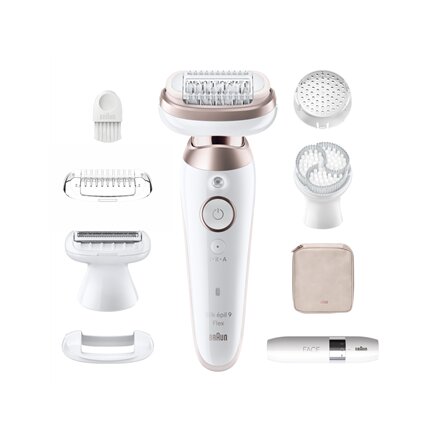 Braun Epilator , SES9-360 Silk épil 9 Flex 3D , Operating time (max) 50 min , Number of power levels 1 , Wet & Dry , White/Rose