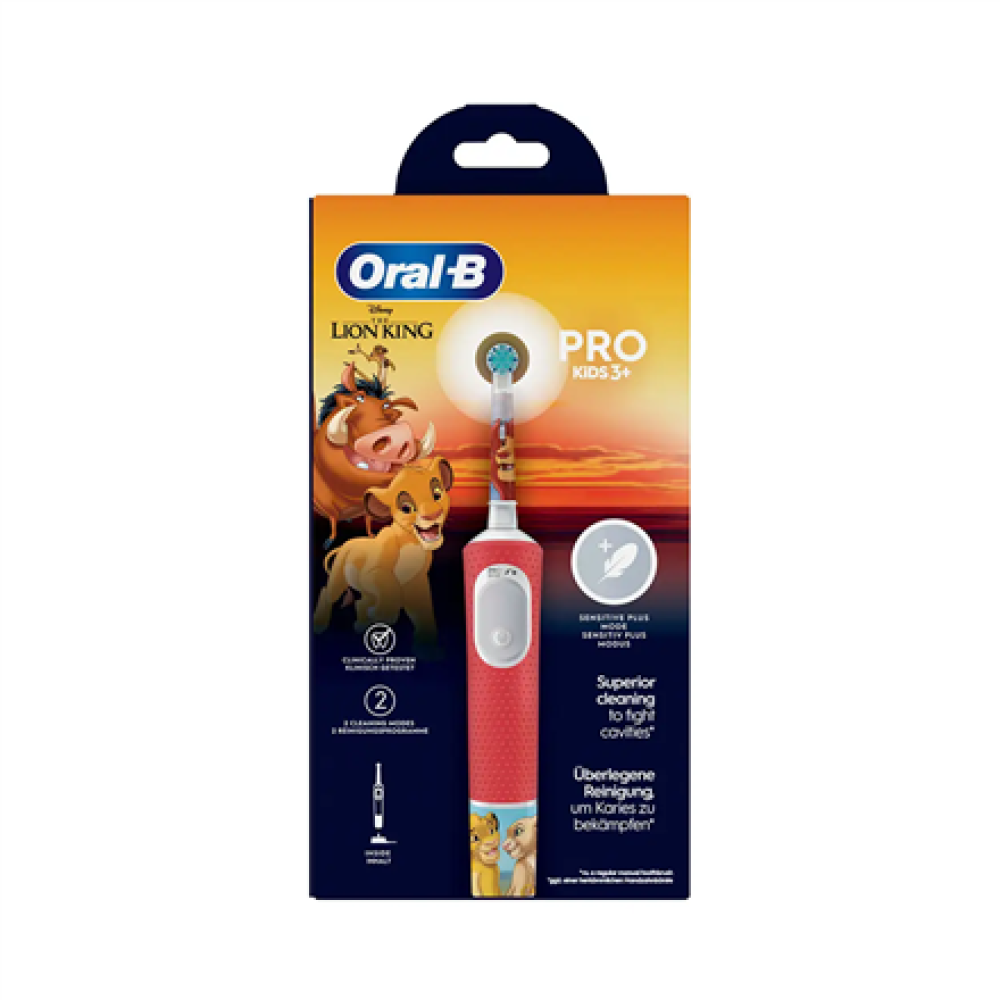 Oral-B Electric Toothbrush , Pro Kids 3+ Lion King , Rechargeable , For kids , Number of brush heads included 1 , Number of teeth brushing modes 2
