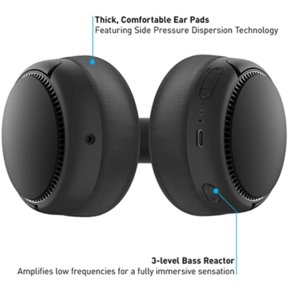 Panasonic , Deep Bass Wireless Headphones , RB-M500BE-K , Wireless , Over-ear , Microphone , Wireless , Black