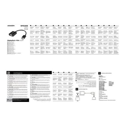 AXAGON , RVD-VGN DisplayPort - VGA Adapter , 0.15 m