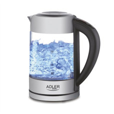 Adler , Kettle , AD 1247 , With electronic control , 1850 W , 1.7 L , Stainless steel/Glass , 360° rotational base , Stainless steel/Transparent