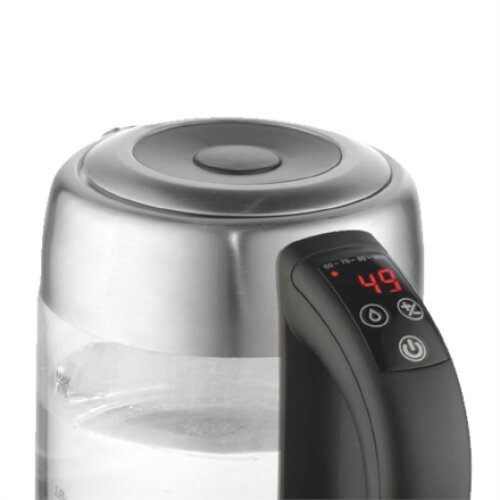 Adler , Kettle , AD 1247 , With electronic control , 1850 W , 1.7 L , Stainless steel/Glass , 360° rotational base , Stainless steel/Transparent