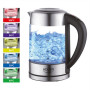 Adler , Kettle , AD 1247 , With electronic control , 1850 W , 1.7 L , Stainless steel/Glass , 360° rotational base , Stainless steel/Transparent