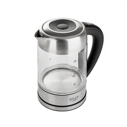Adler , Kettle , AD 1247 , With electronic control , 1850 W , 1.7 L , Stainless steel/Glass , 360° rotational base , Stainless steel/Transparent