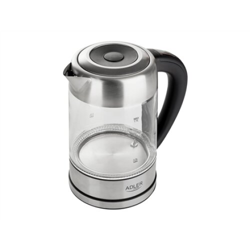 Adler , Kettle , AD 1247 , With electronic control , 1850 W , 1.7 L , Stainless steel/Glass , 360° rotational base , Stainless steel/Transparent