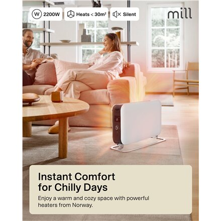 Mill , Heater , CO2200LEDMAX , Convection Heater , 2200 W , Number of power levels 3 , Suitable for rooms up to 5-30 m² , White