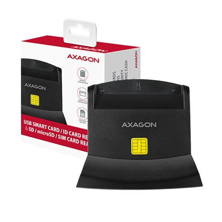 AXAGON Universal desktop USB contact Smart/ID and SD/microSD/SIM card reader , CRE-SM2