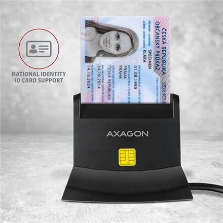 AXAGON Universal desktop USB contact Smart/ID and SD/microSD/SIM card reader , CRE-SM2